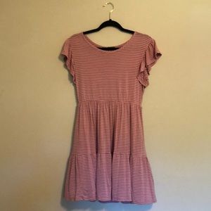 Olivia Rae rose striped t-shirt dress